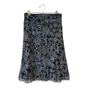 Mexx Paisley Floral A-Line Lettuce Trim Skirt - Size Small